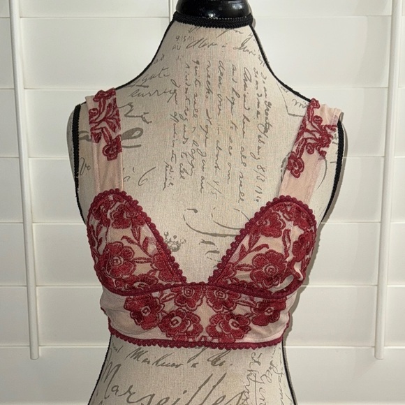 For Love & Lemons Temecula Crop Top Wine - Picture 1 of 12